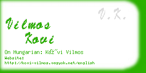 vilmos kovi business card